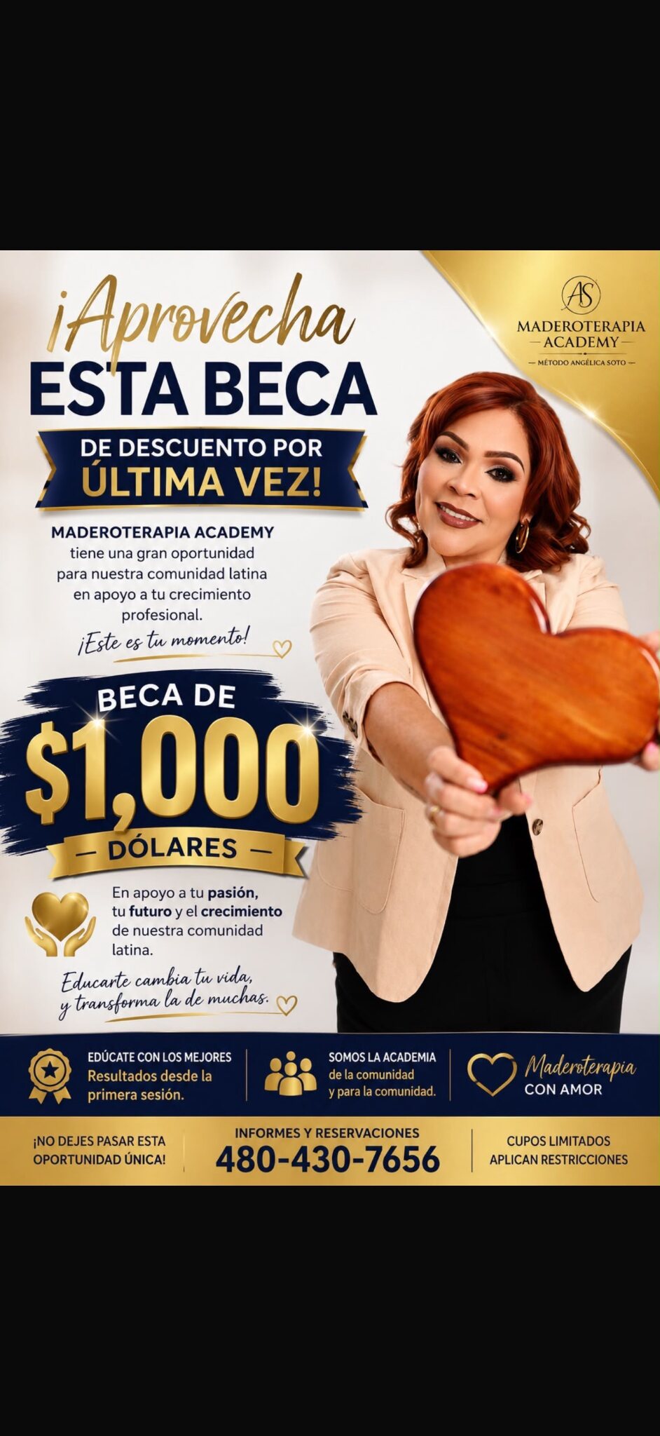 Beca de 1,000 dólares de Maderoterapia Academy