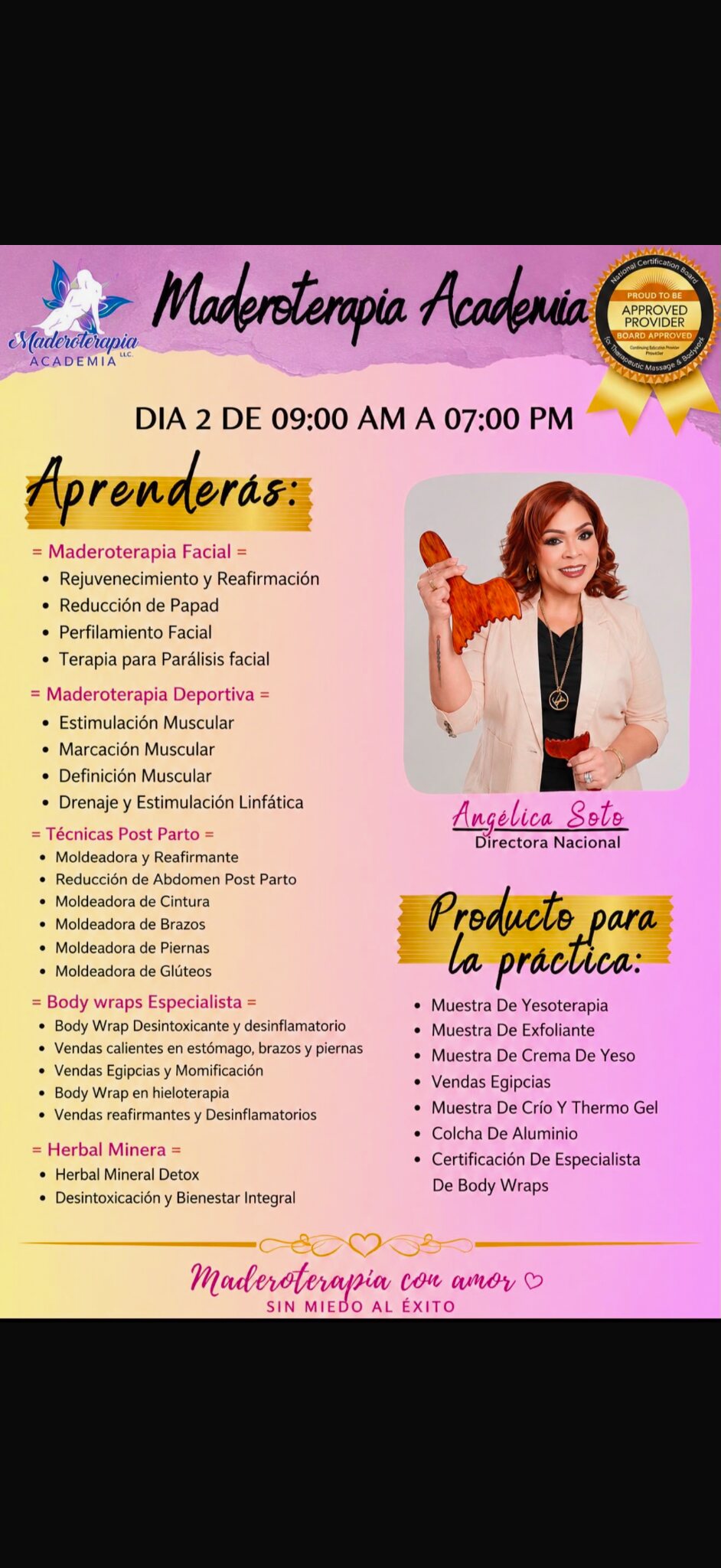 Programa oficial del Día 2: Facial, deportiva y Body Wraps